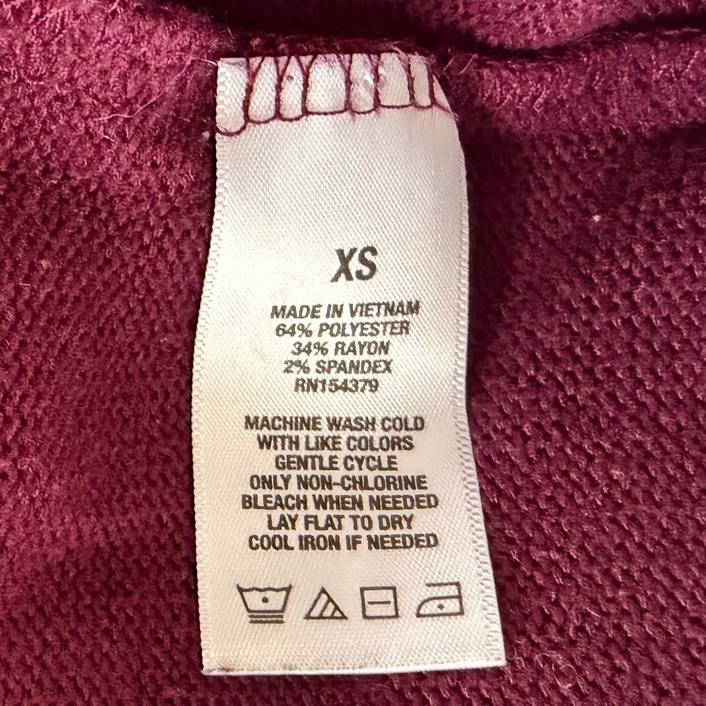 Aeropostale Burgundy Cold Shoulder Sweater Long Sleeve Knit Top - Picture 4 of 4